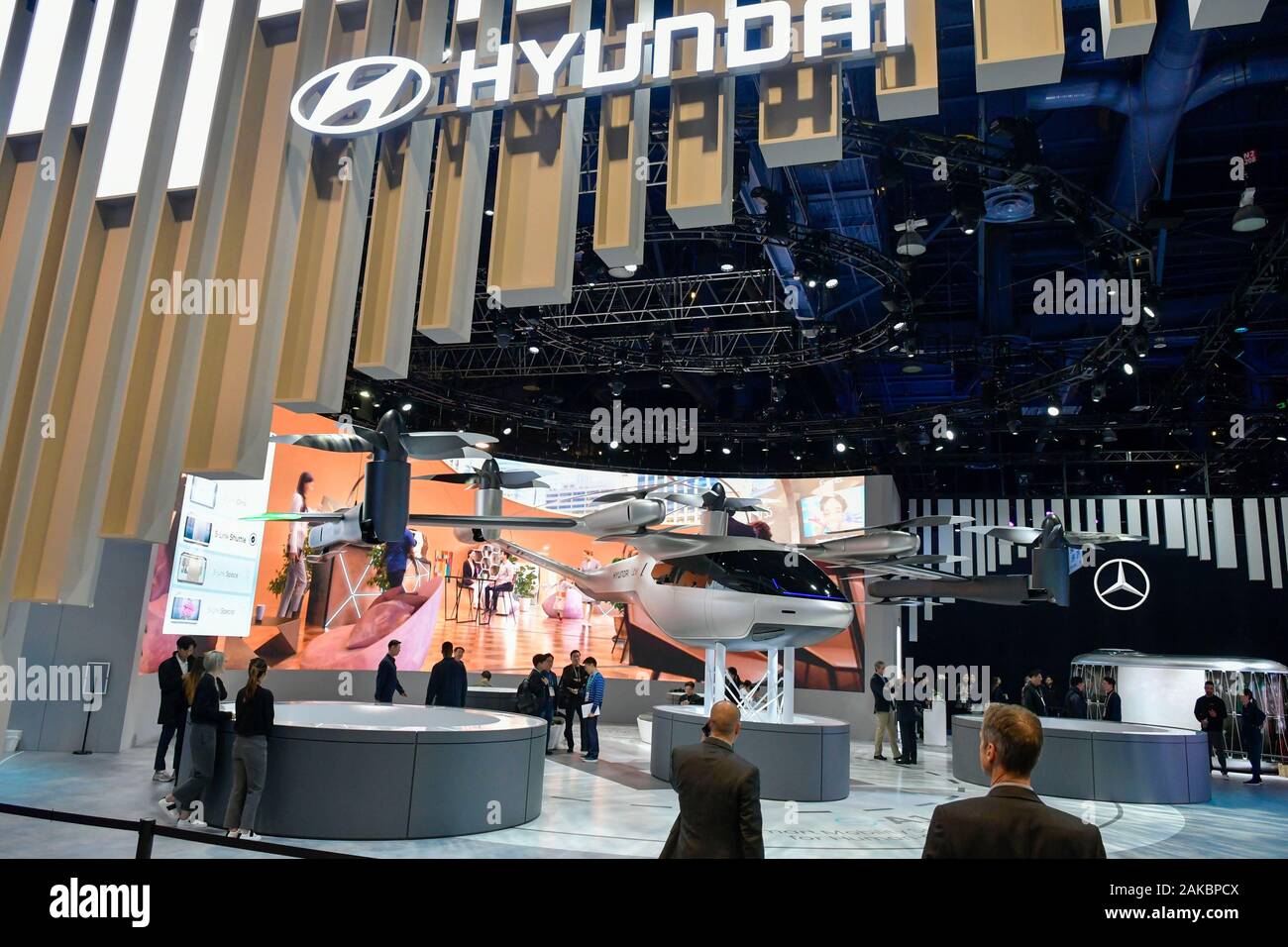 Las Vegas, NV, USA. 8th Jan, 2020. Hyundai and Uber display their ...