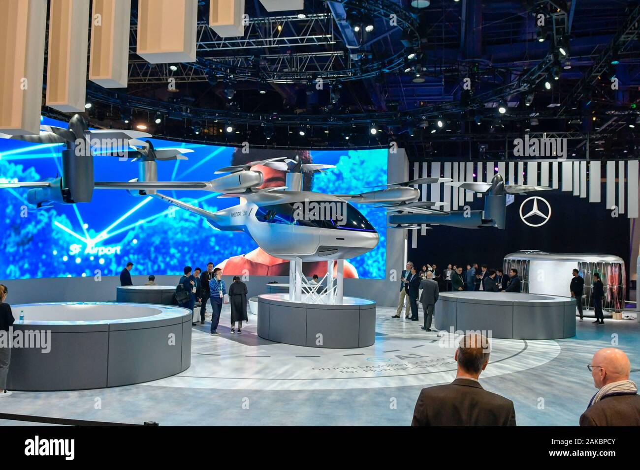 Las Vegas, NV, USA. 8th Jan, 2020. Hyundai and Uber display their ...