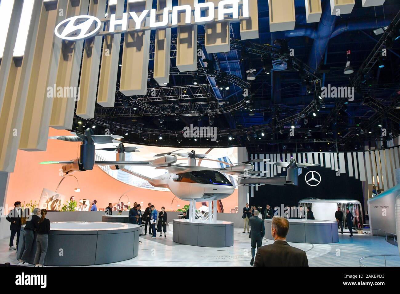 Las Vegas, NV, USA. 8th Jan, 2020. Hyundai and Uber display their ...