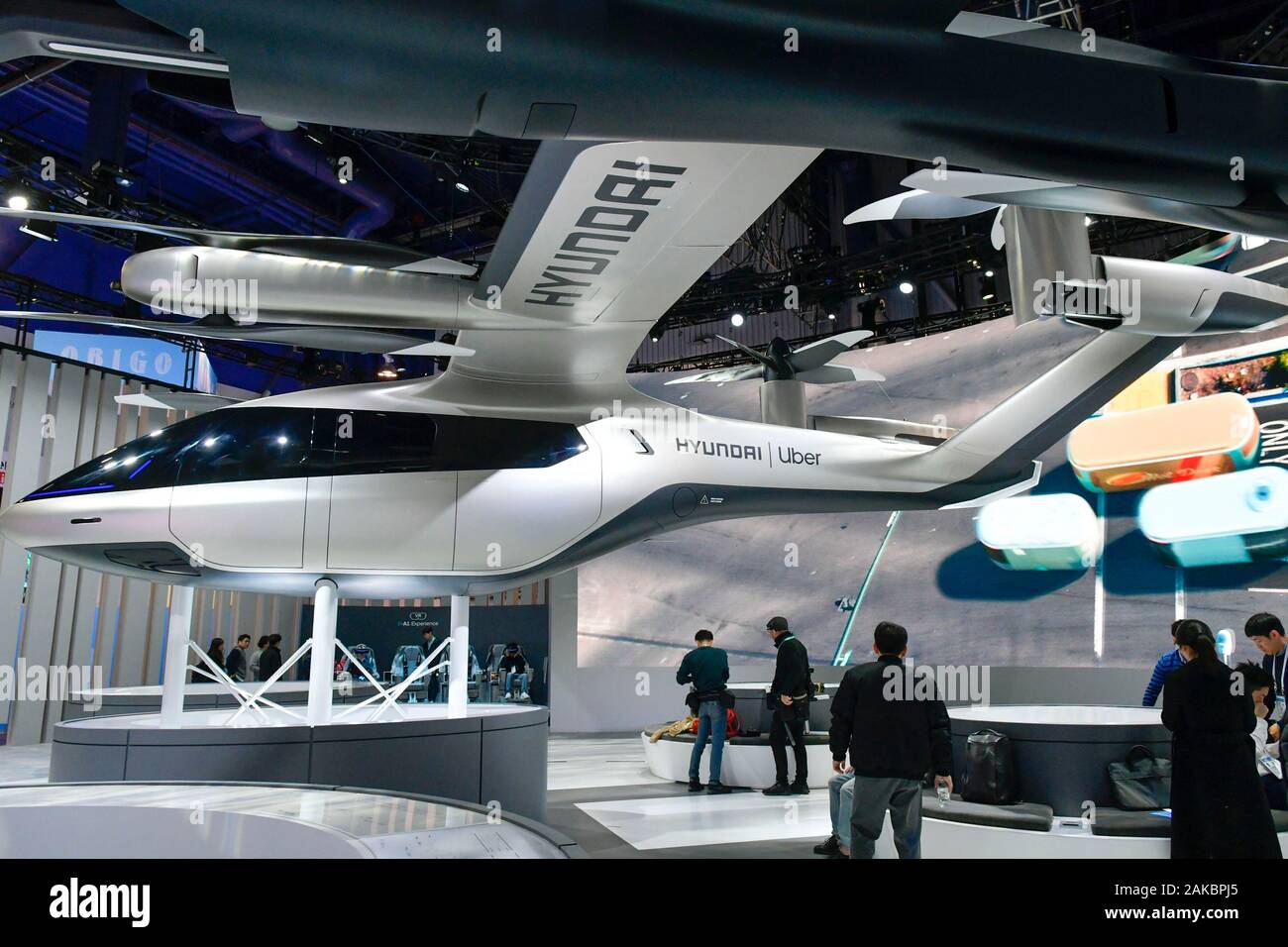 Las Vegas, NV, USA. 8th Jan, 2020. Hyundai and Uber display their ...