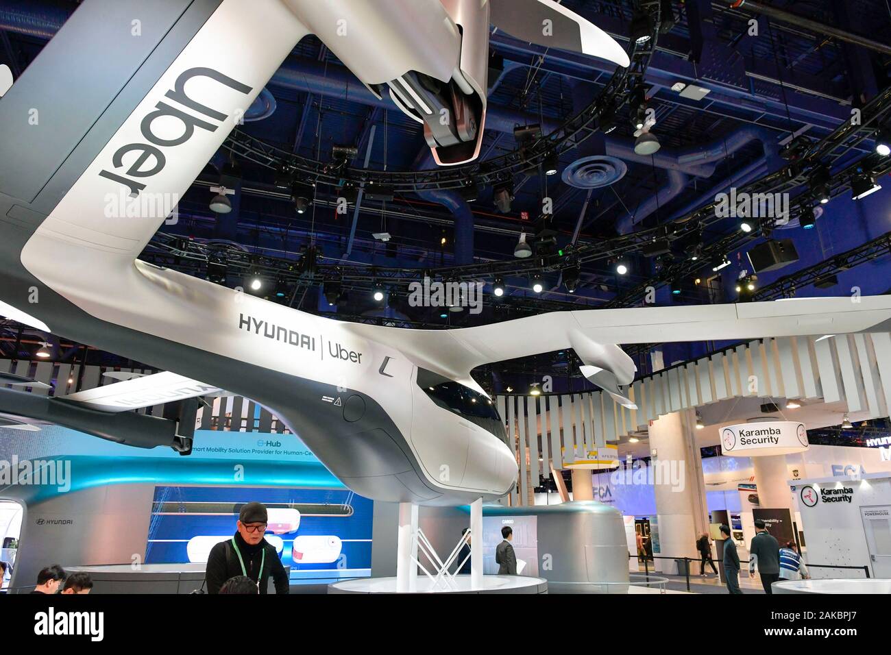Las Vegas, NV, USA. 8th Jan, 2020. Hyundai and Uber display their ...
