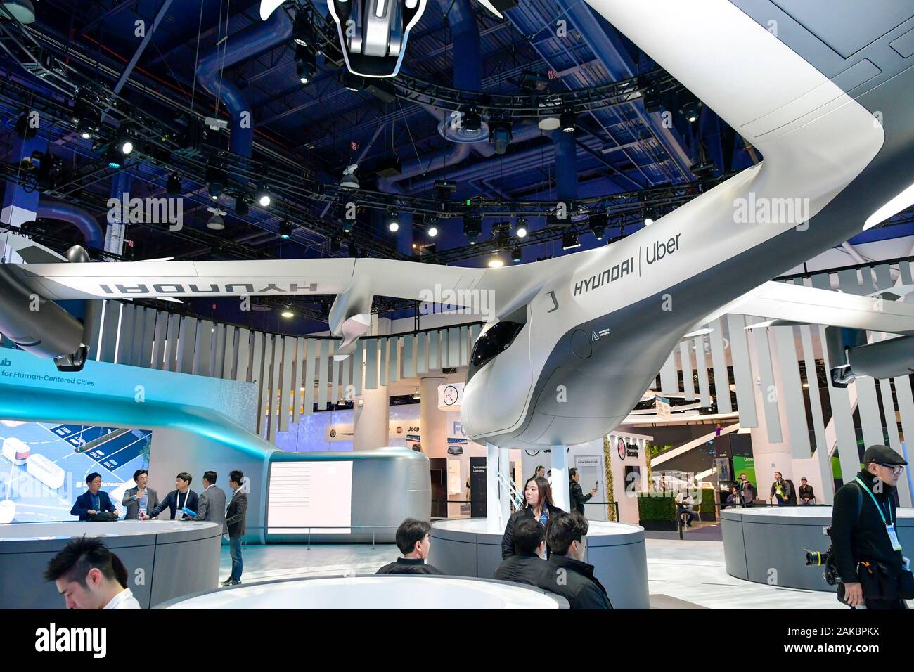 Las Vegas, NV, USA. 8th Jan, 2020. Hyundai and Uber display their ...