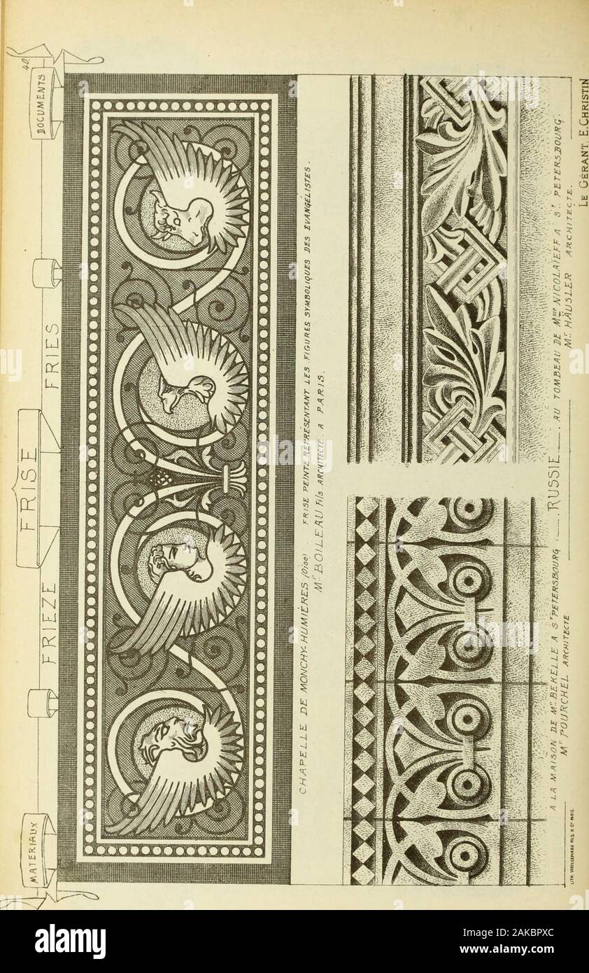 Materials And Documents Of Architecture And Sculpture Classified Alphabetically A El B Hlouveaii Theatrem Lopirr Comique A Par7 5 Frise Pe Laile In Retraitejoe La Facade Rrtncjpale M L 01 15 Bernier A Pchitecte Stock