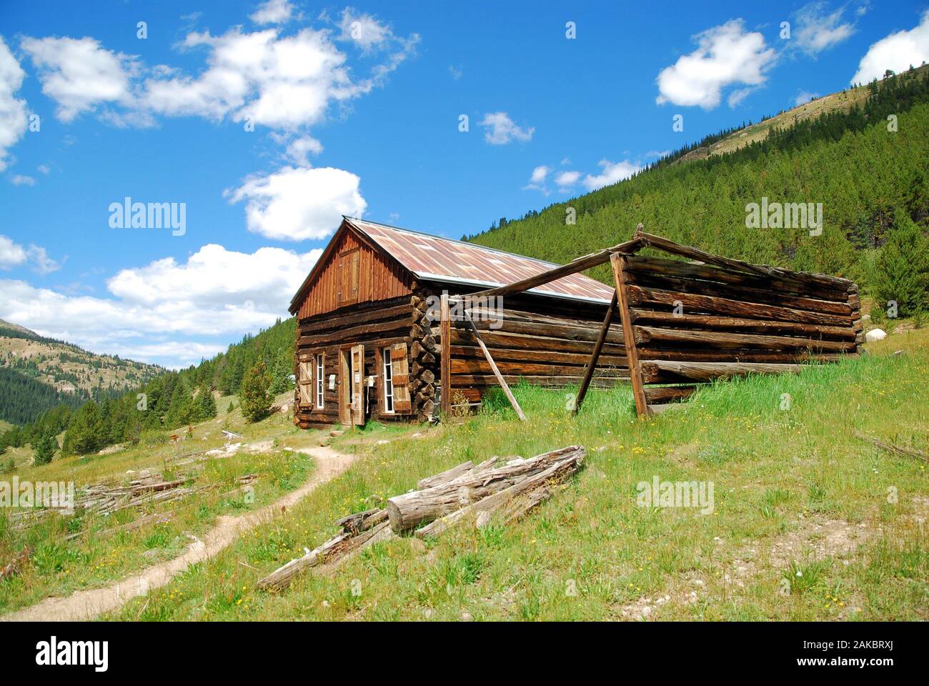 Old building and ghost town in the Colorado Rocky Mountains Stock Photo