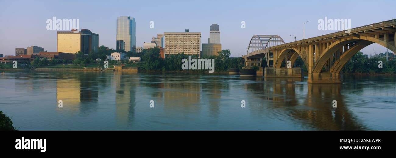 Buildings at the waterfront, Little Rock, Arkansas, USA Stock Photo