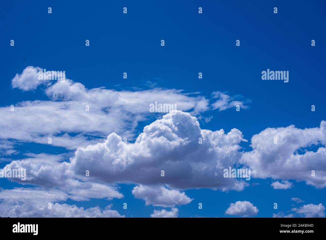 clear blue sky against blue background Stock Photo