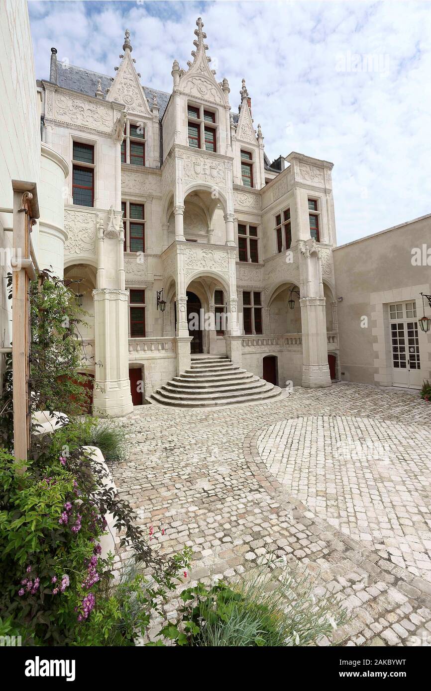 France, Indre et Loire, Tours, Loire Valley, listed as World Heritage by UNESCO, Hotel Gouin, 15th century hotel of renaissance architecture Stock Photo