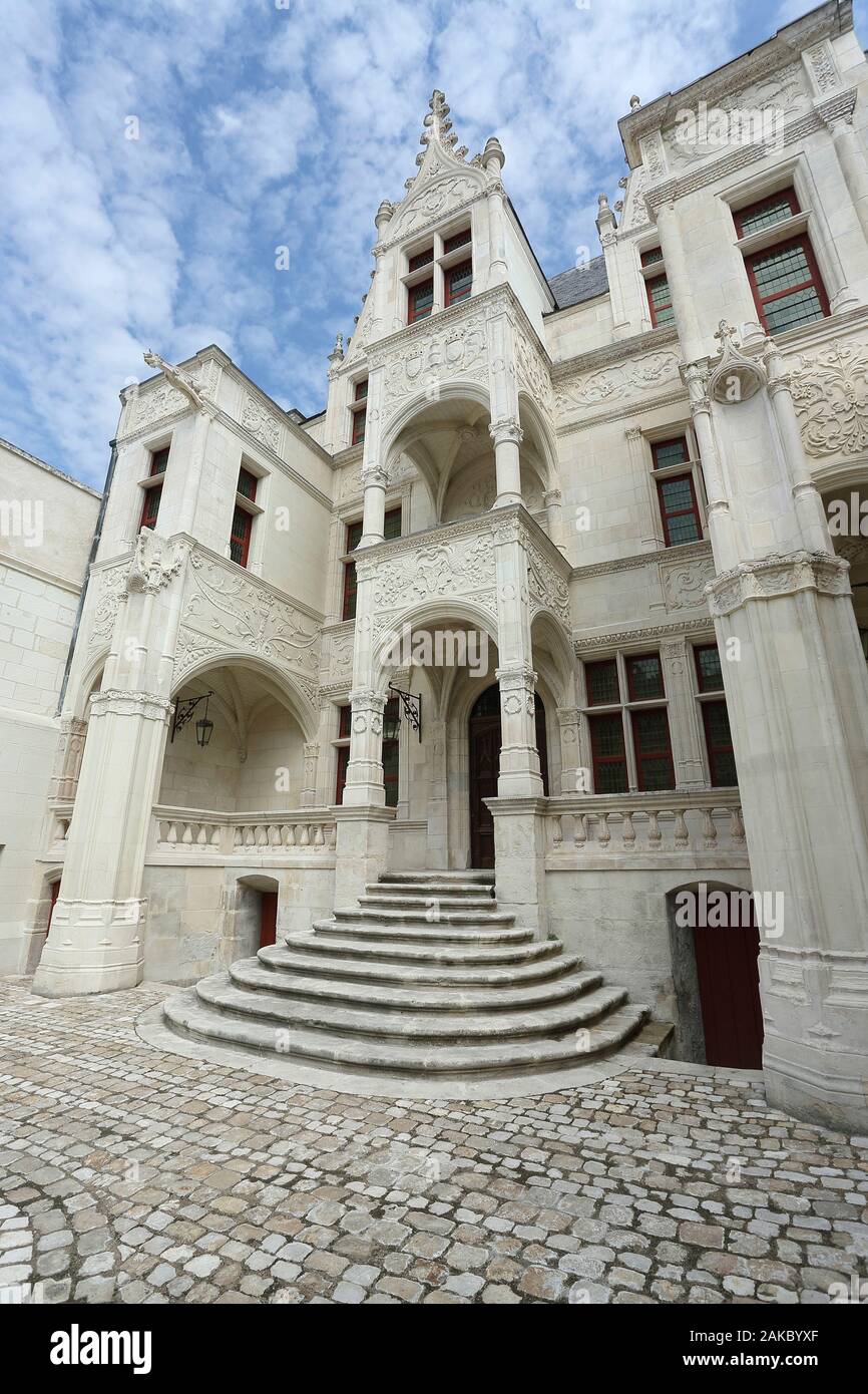 France, Indre et Loire, Tours, Loire Valley, listed as World Heritage by UNESCO, Hotel Gouin, 15th century hotel of renaissance architecture Stock Photo