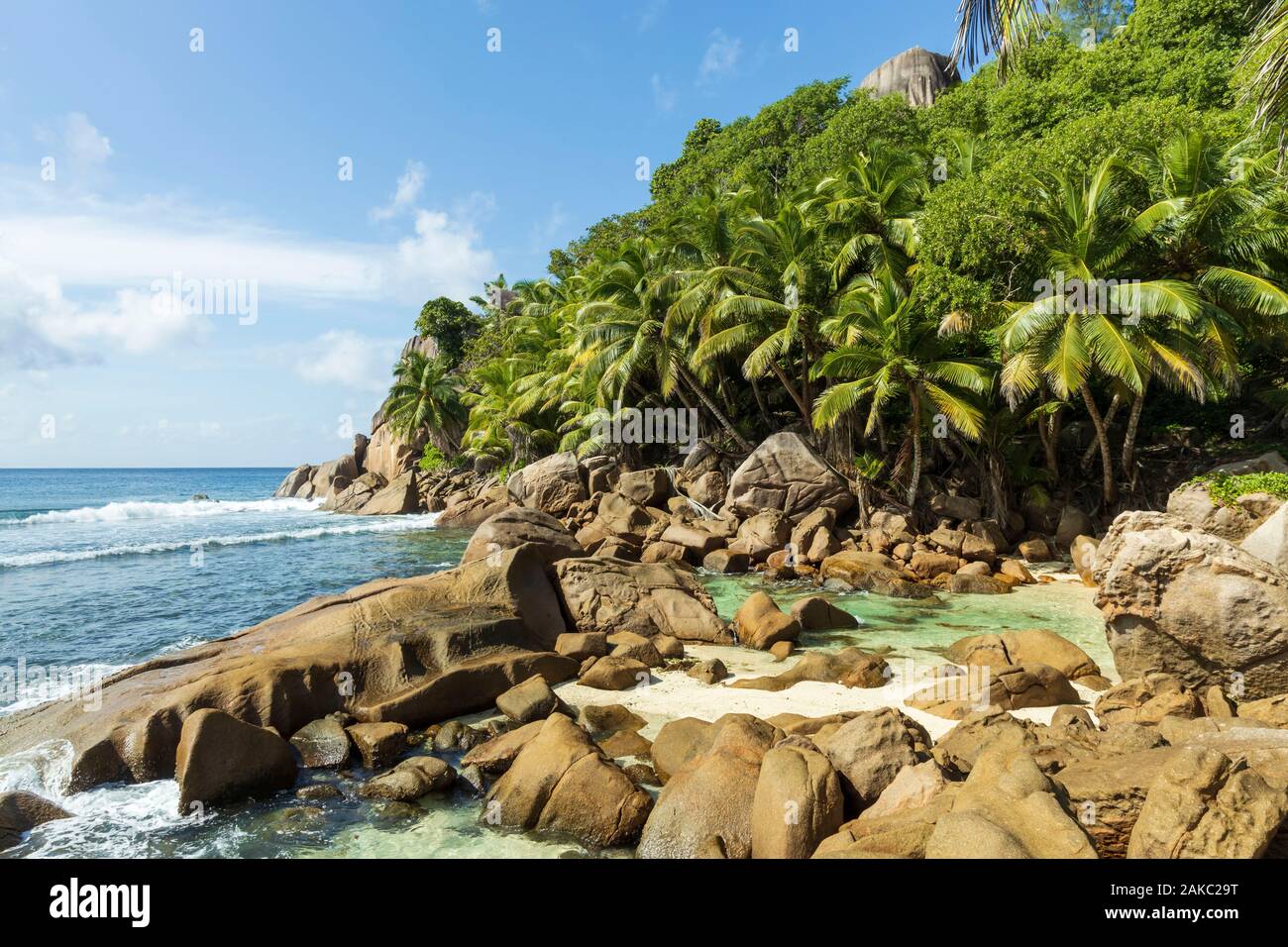 Seychelles, Mahe Island, Secret Cove in Lazare Bay Stock Photo