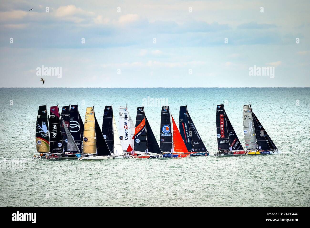 France, Seine Maritime, Le Havre, Transat Jacques Vabre, boats on the start line Stock Photo