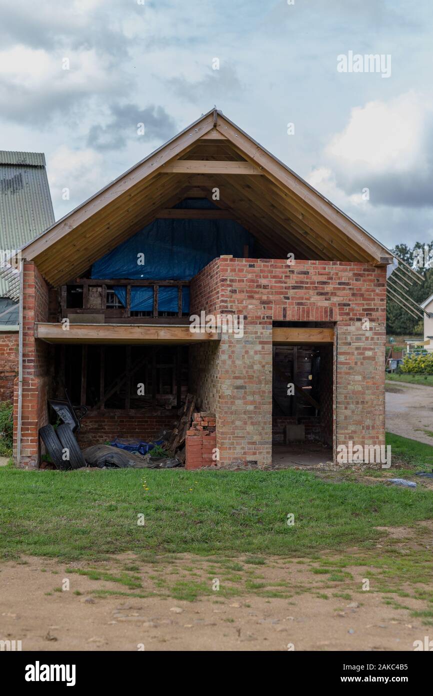 An Old Barn Building That Is Currently Being Renovated And