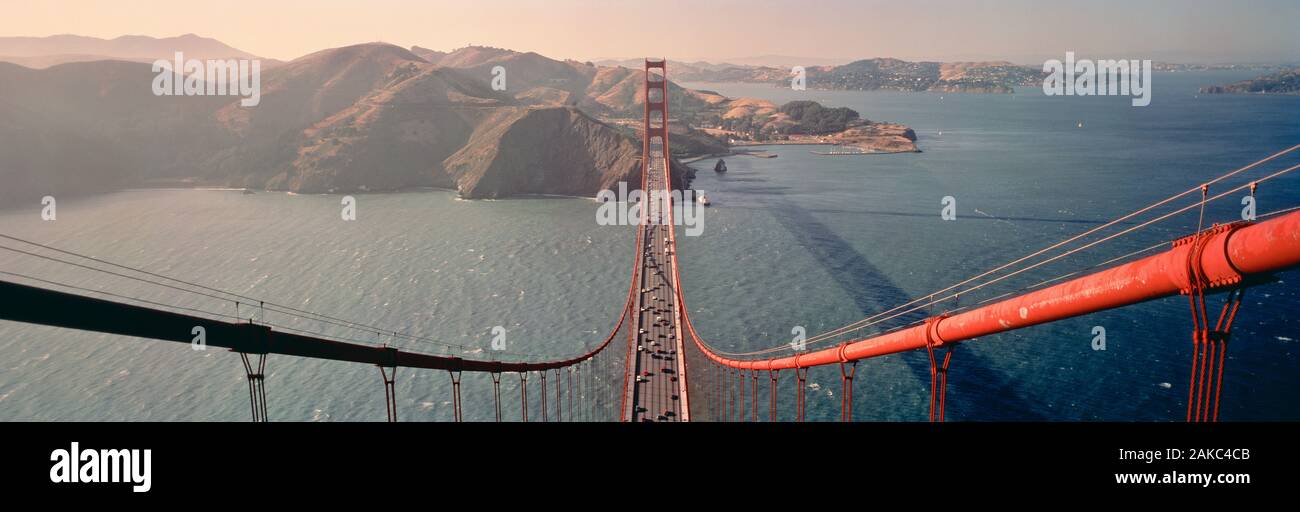 Aerial view of Golden Gate Bridge, California, USA Stock Photo