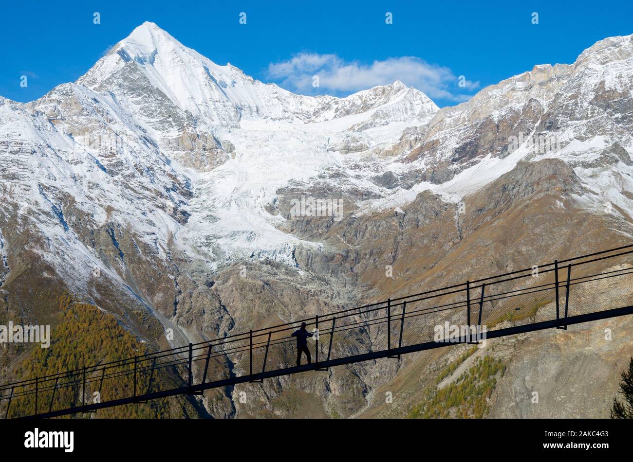 Switzerland, Valais, Zermatt valley, hiking between Randa and Zermatt