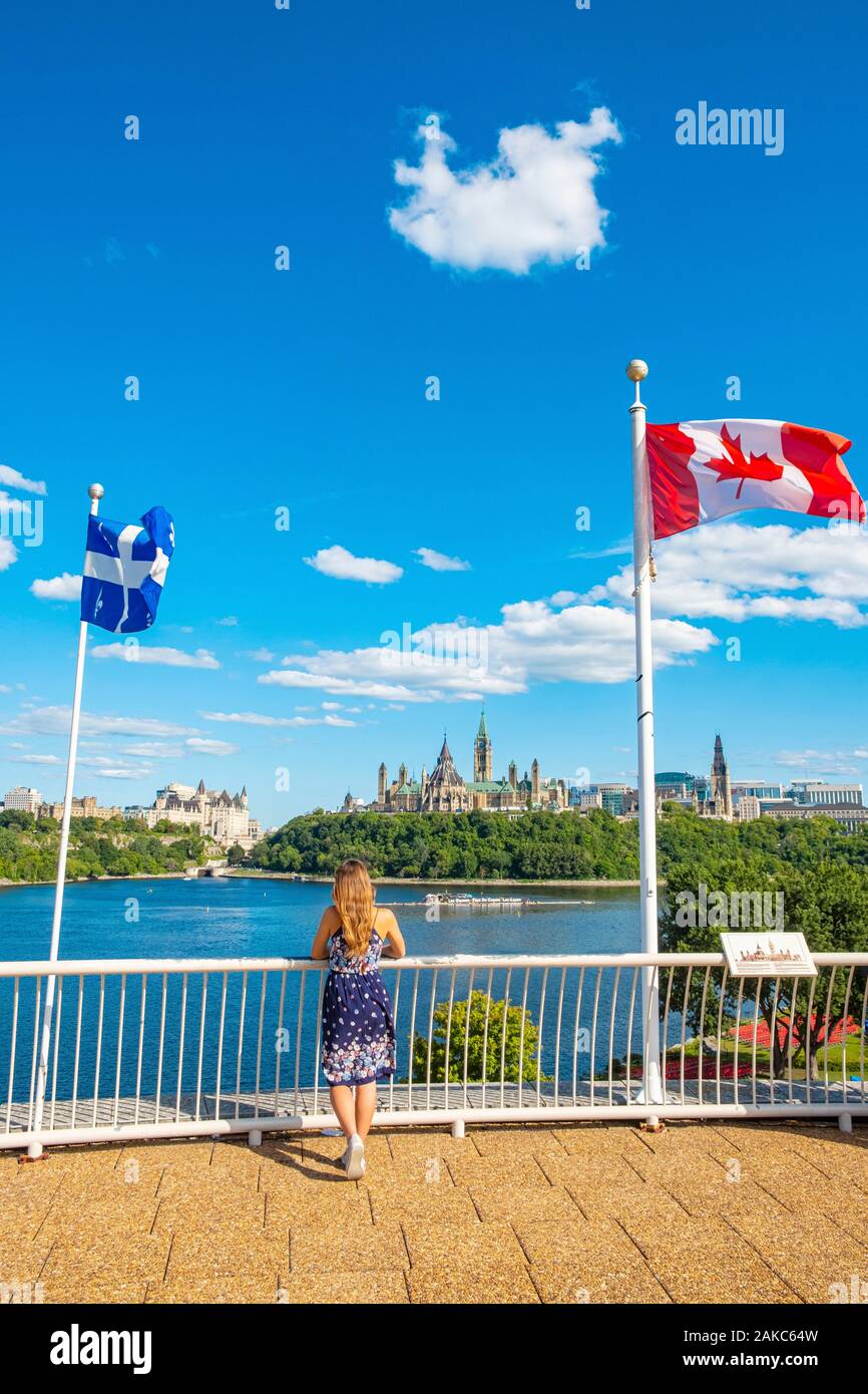 Canada, Ontario province, Ottawa, Ottawa River, Parliament Hill Stock Photo