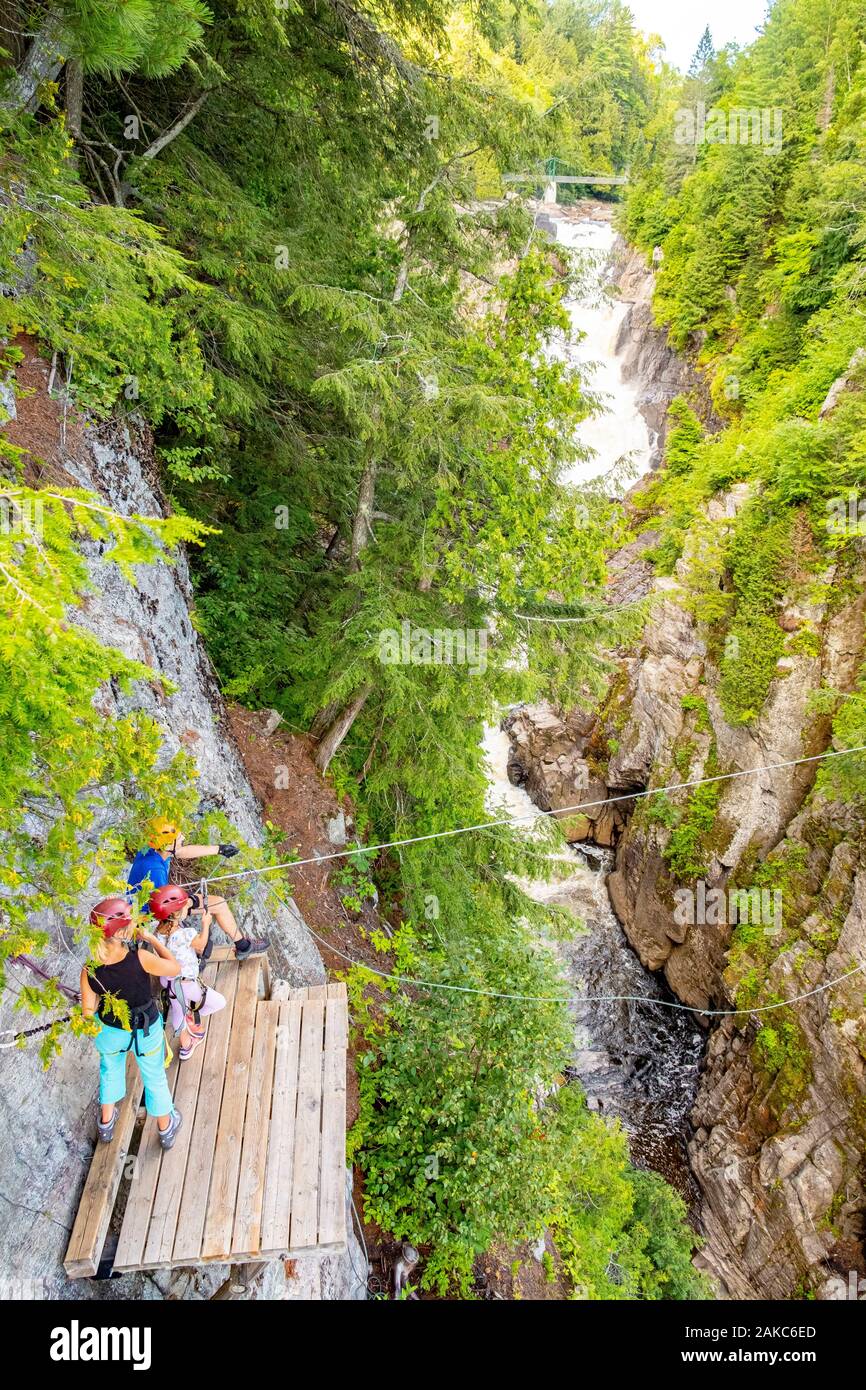 Canada, Quebec province, Beaupre, Sainte Anne Canyon dug by the Saint Anne du Nord River, and with a 74m high waterfall Stock Photo