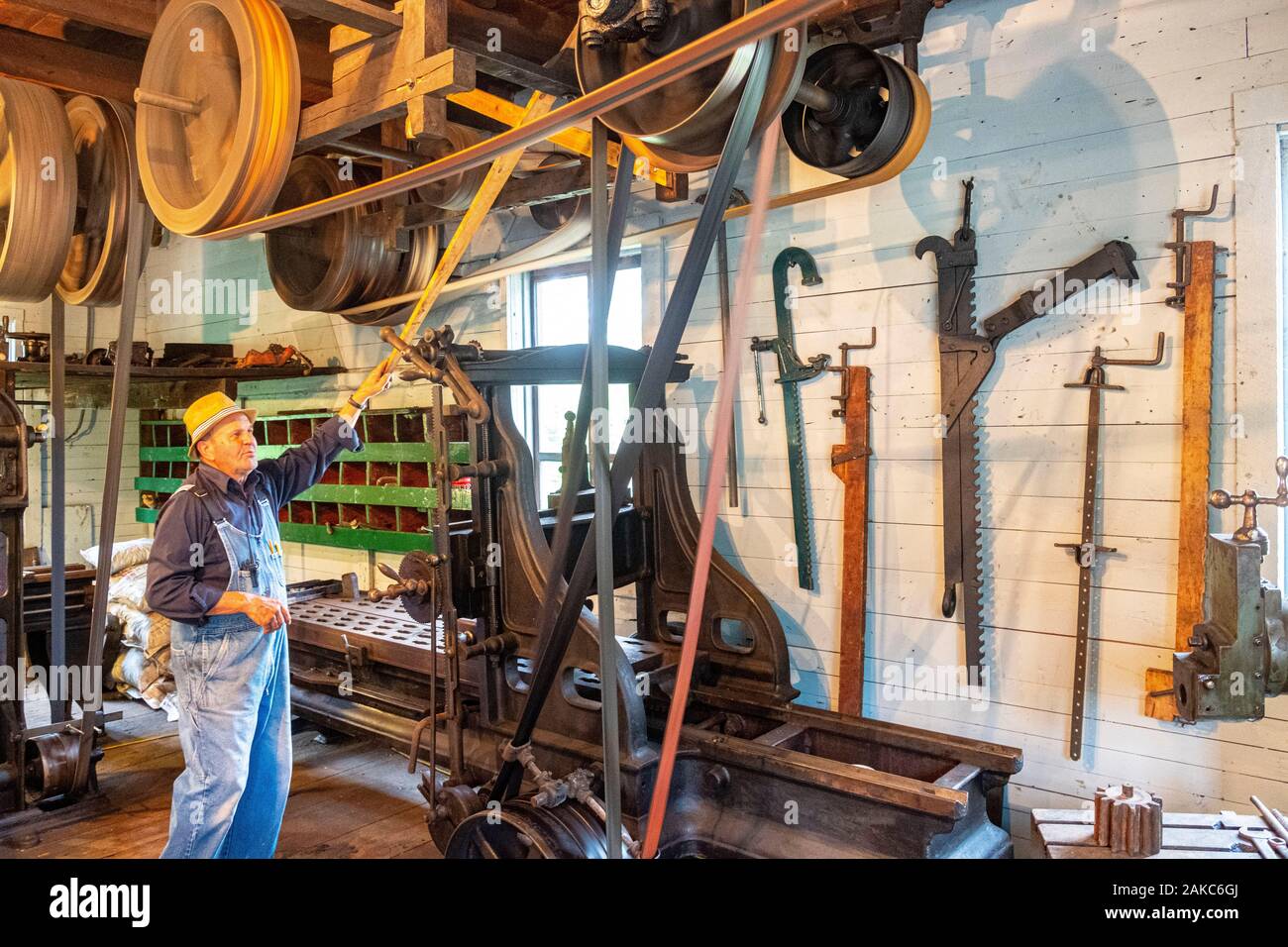 Canada, Quebec province, Lake Saint Jean region, La Dore, visit of a former sawmill: Moulin des Pionniers Stock Photo