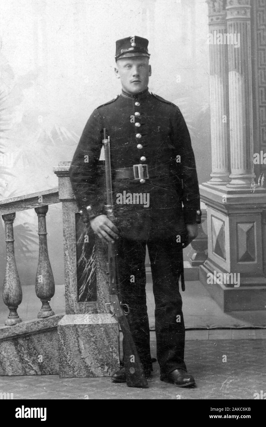 Swedish soldier 1900 Stock Photo