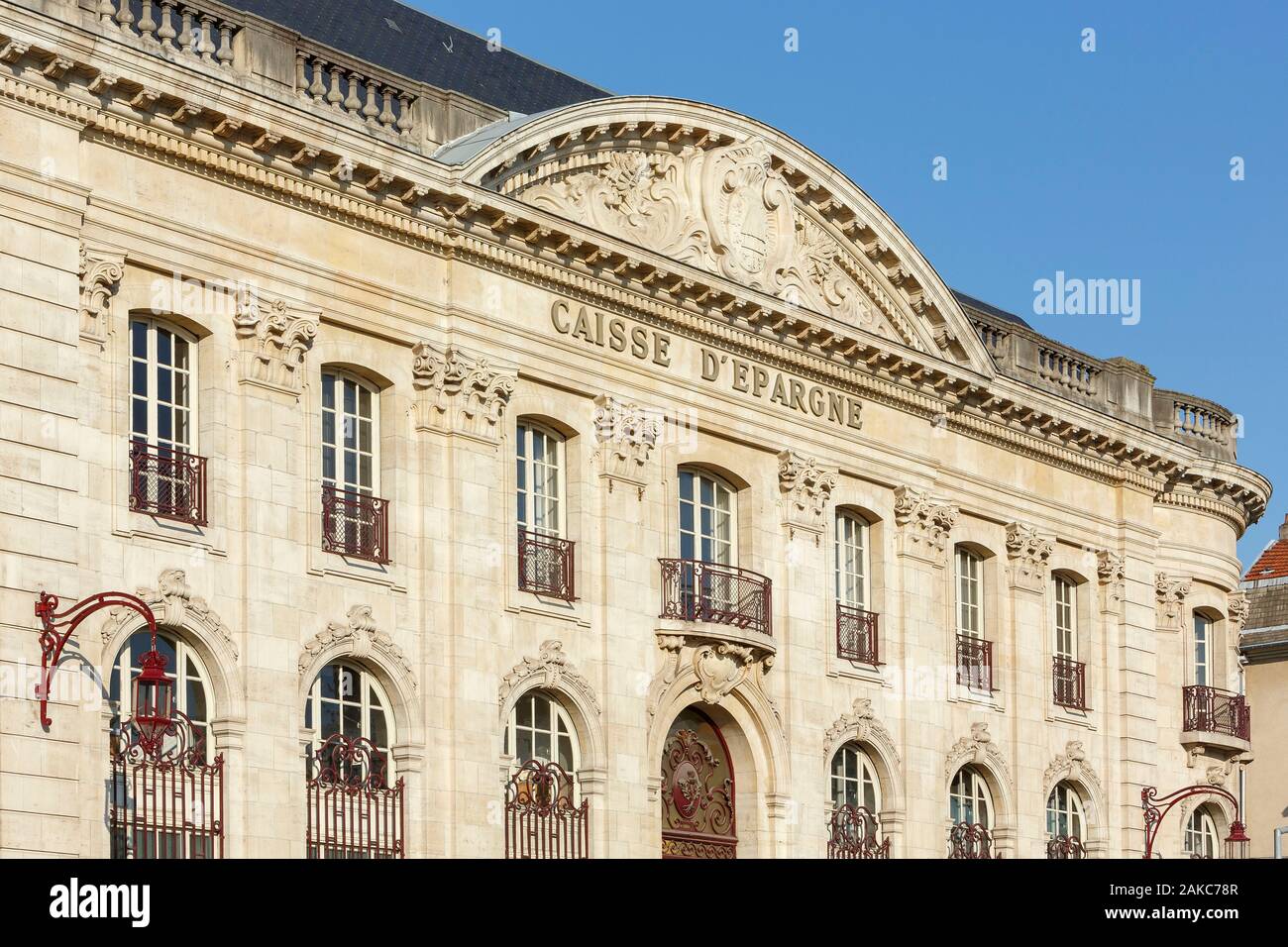 France, Meurthe et Moselle, Nancy, facade of the Caisse d'Epargne bank in  classical style by architect Jean Bourgon in 1925 Stock Photo - Alamy