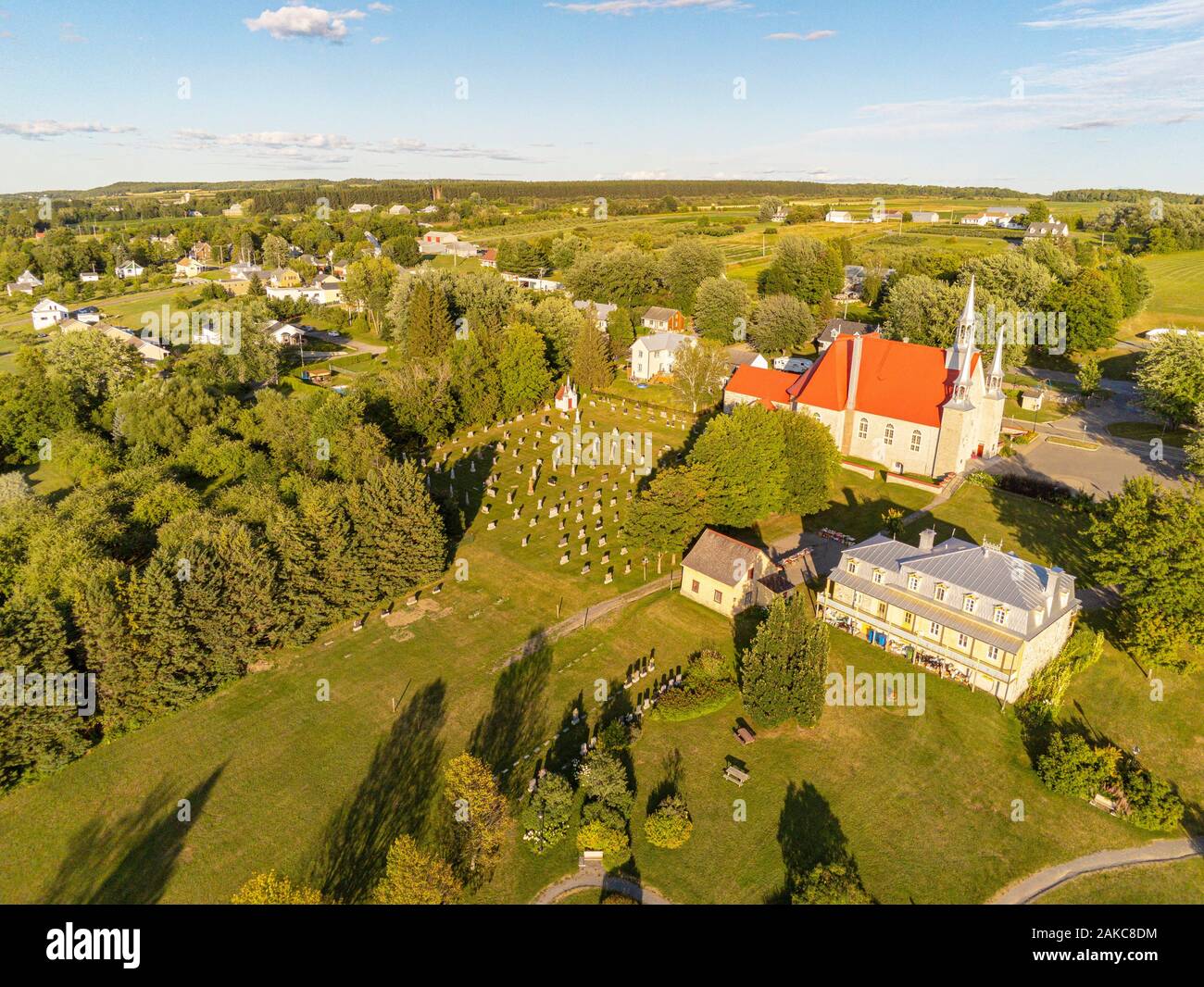 Canada, Quebec, Orleans island, Sainte Famille (aerial view Stock Photo