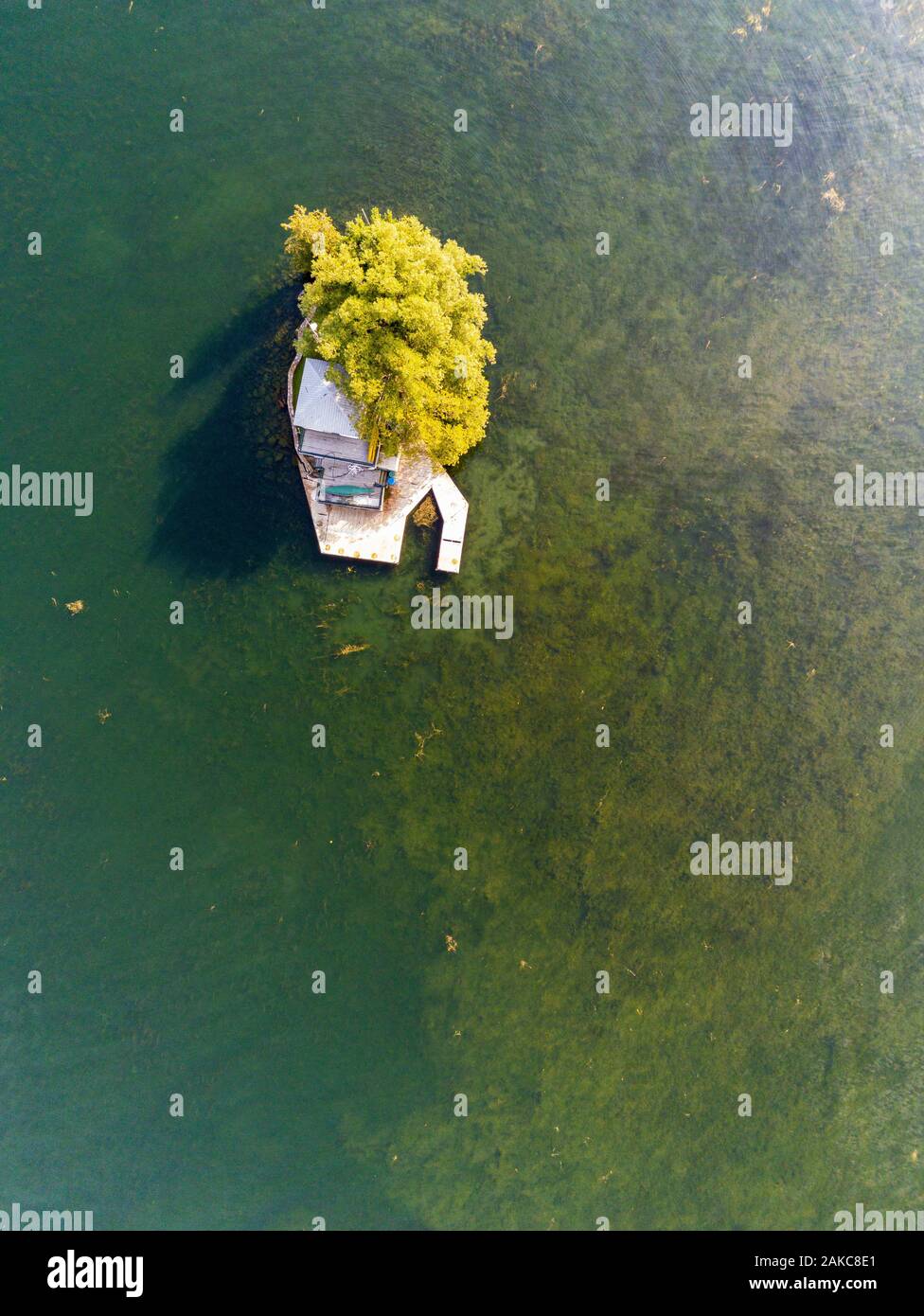 Canada, Ontario, Thousand islands (1000 islands) near Gananoque (aerial view) Stock Photo