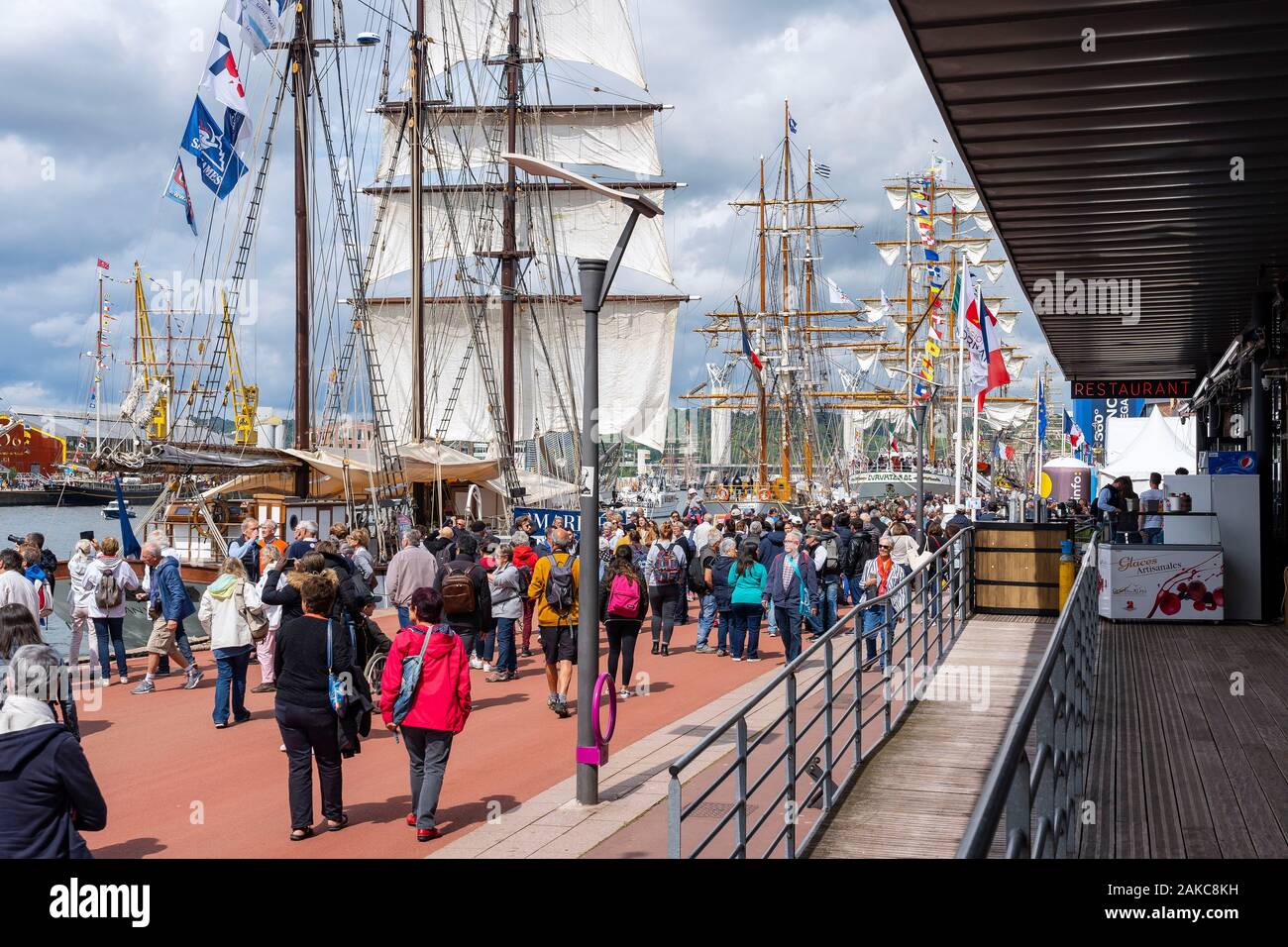 France, Seine Maritime, Rouen, Armada of Rouen 2019, Promenade Normandie-Niemen, ships at berth Stock Photo