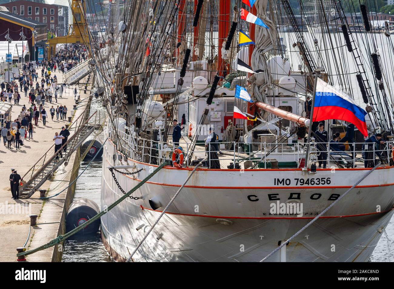 France, Seine Maritime, Rouen, Armada of Rouen 2019, the Sedov, quai Jean de Bethencourt Stock Photo