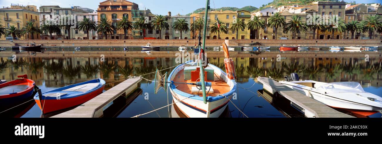 Italy, Sardinia, Bosa, Boats moored on the dock Stock Photo - Alamy