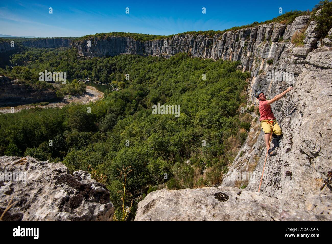 France, Ardeche, Chauzon, climbing area of the Cirque de Gens Stock Photo -  Alamy