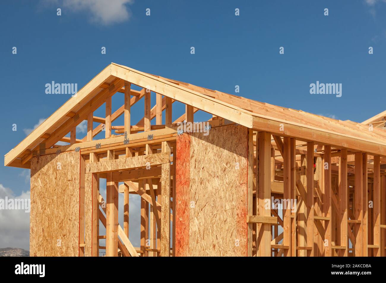 Wood Home Framing Abstract At Construction Site Stock Photo - Alamy