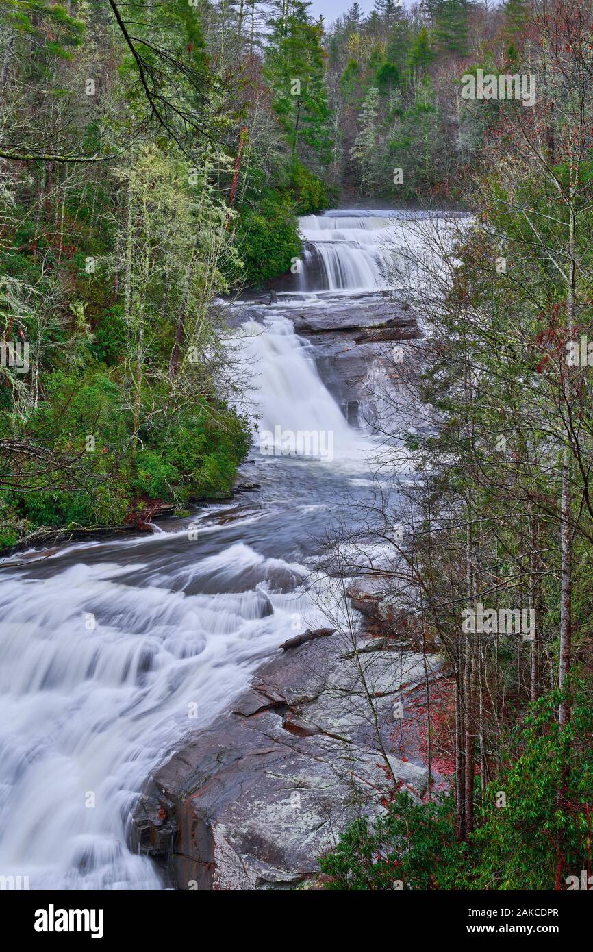 Triple Falls in the Dupont State Forest in North Carolina Stock Photo ...
