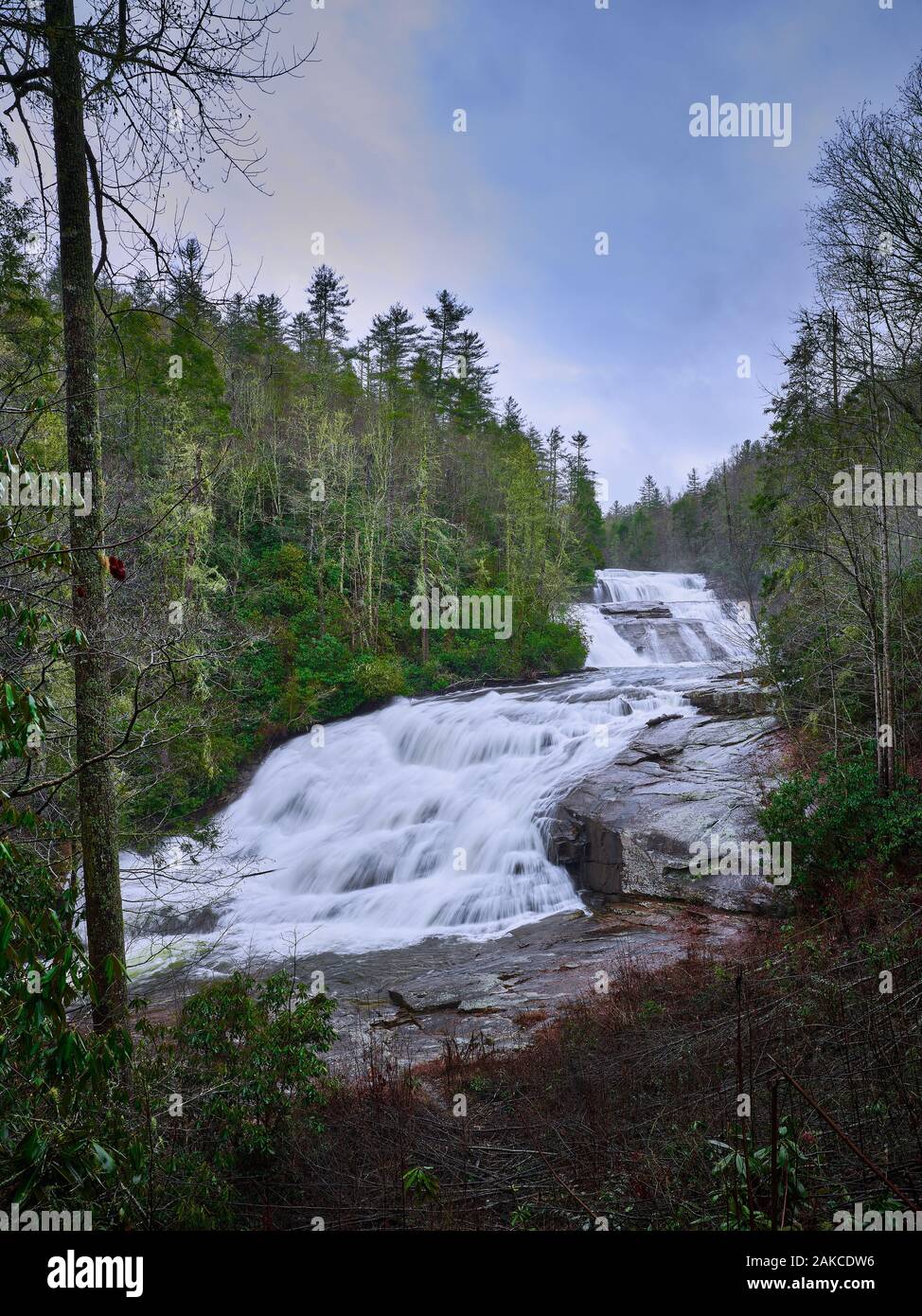 Triple Falls in the Dupont State Forest in North Carolina Stock Photo ...