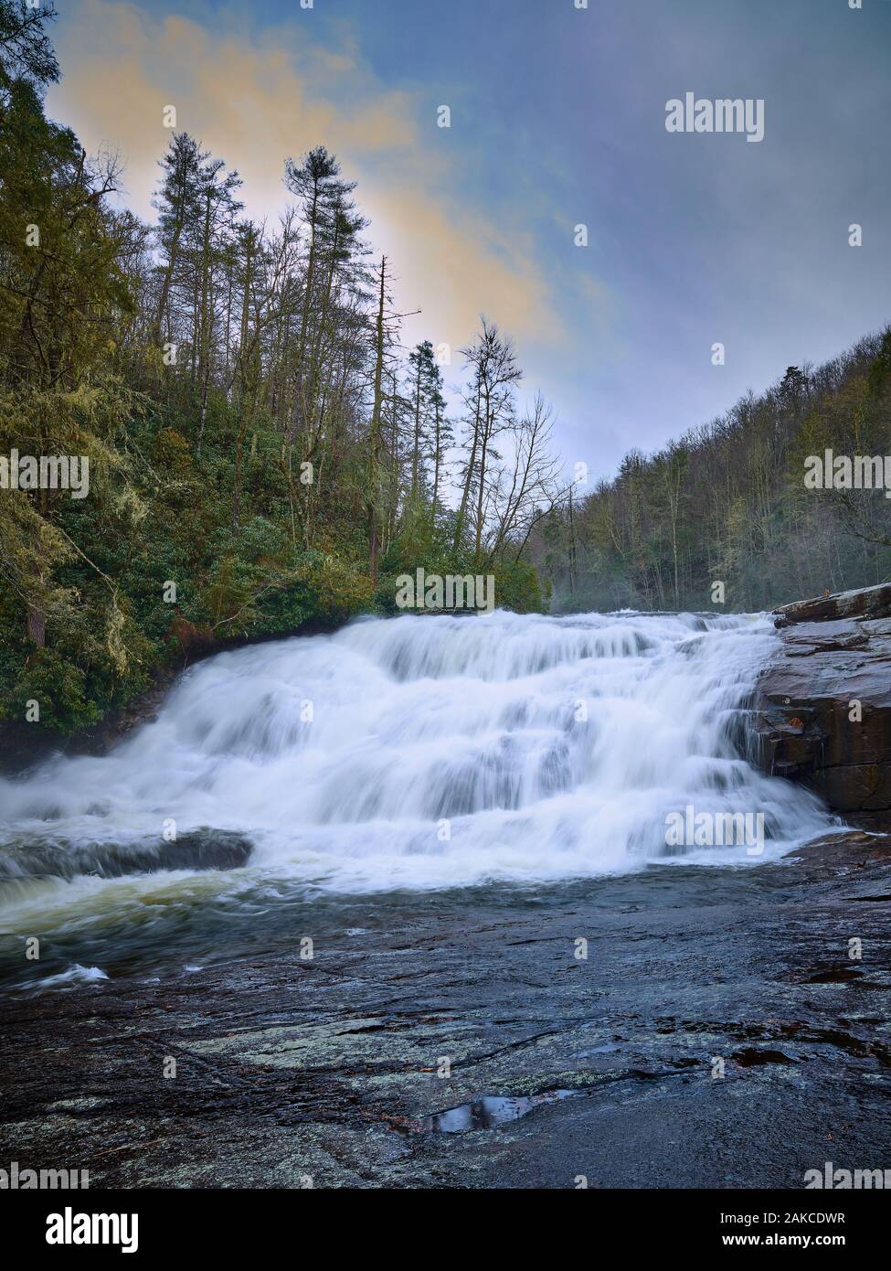 Lower section of Triple Falls in DuPont State Forest Stock Photo - Alamy