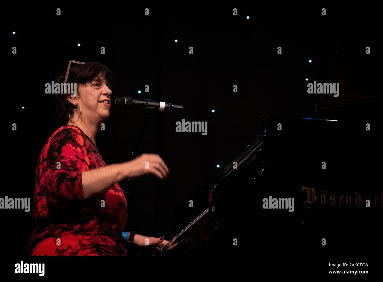 Liane Carroll sings and plays piano, Scarborough Jazz Festival 2019 Stock Photo