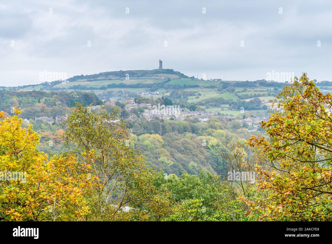 A view of Castle HIll from Beaumont Park, Crosland Moor, Huddersfield