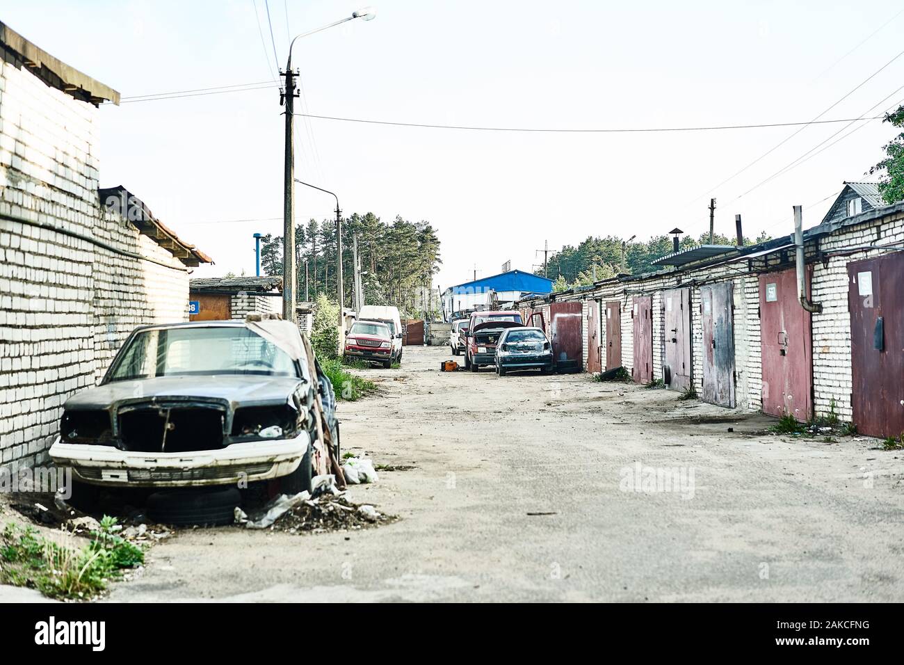 Details of old car. Aged oldtimer vintage automobile. Spare parts of