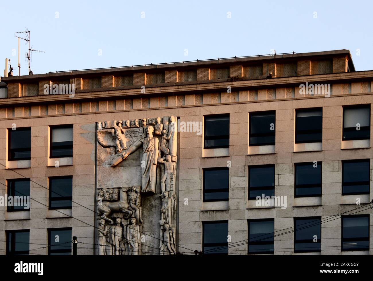 Milan example of fascist modernism: palace of information (1942) Stock Photo