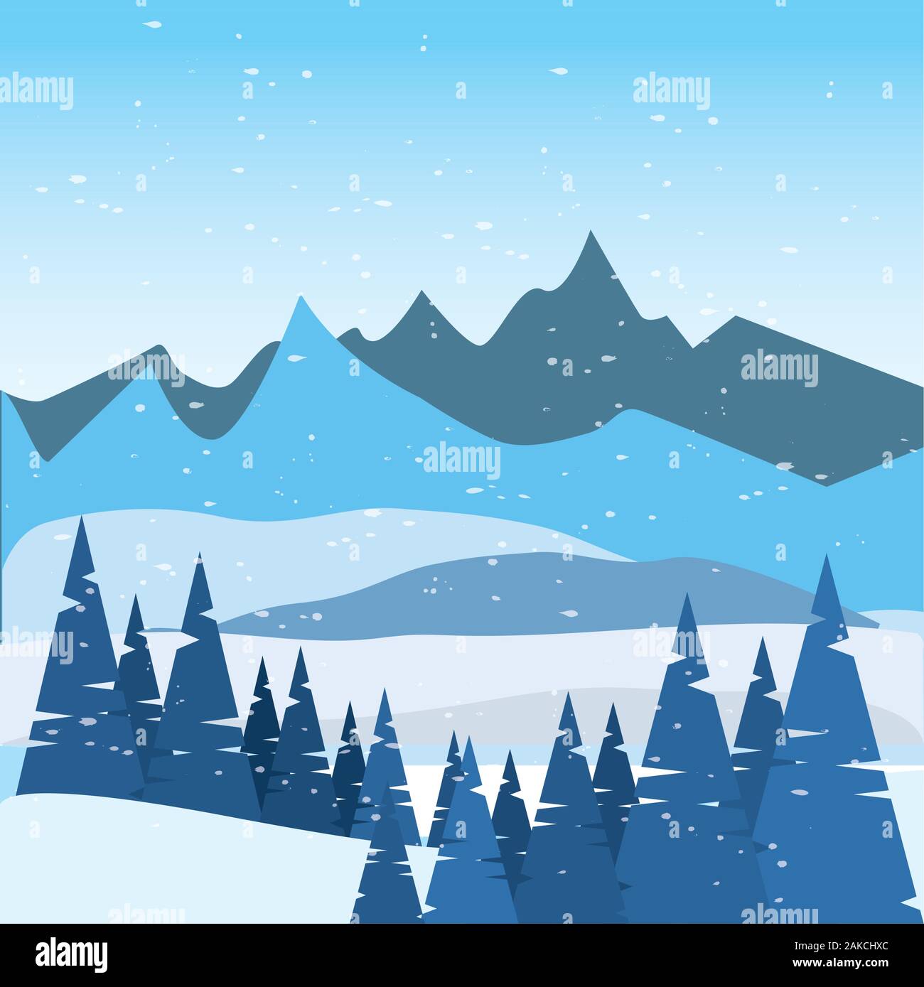 Beautiful winter landscape Stock Vector Image & Art - Alamy