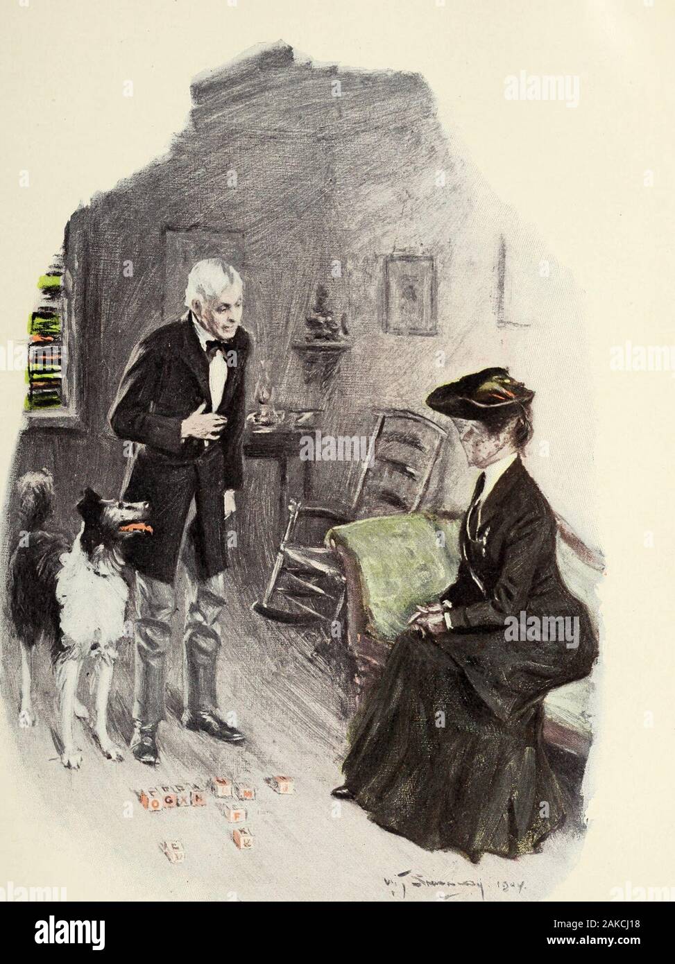 Harper's New Monthly Magazine Volume 109 June to November 1904 . as the man and the dog. Two and two are how many, Da-vid? demanded Jonathan, in a loud,firm voice. David barked four times. Six from nine leaves how many,David? And David did bark thrice. It is astounding! Incredible! Howdo you do it? How do you do it? ex-claimed Mrs. Mersey. She drew herbreath hard. That is my secret, replied the oldmathematician, with dignity. You havea right to it, madam, if you insist, headded, quickly and contritely. I insist on nothing, Mr. Perch, saidthe lady, impetuously,— except that youshall become a se Stock Photo