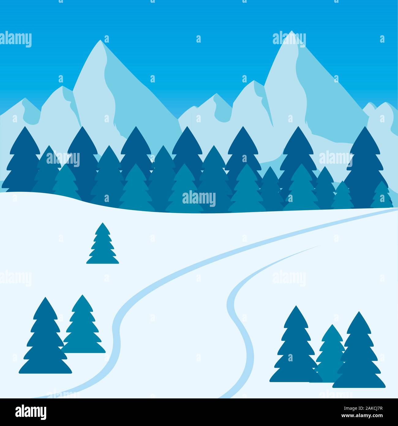 Beautiful winter landscape Stock Vector Image & Art - Alamy