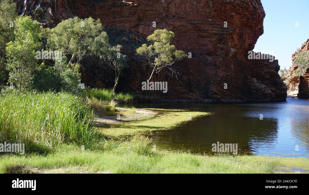 A sunny day in the West MacDonnell Ranges in the Northern Territories close to Alice Springs / Australia Stock Photo