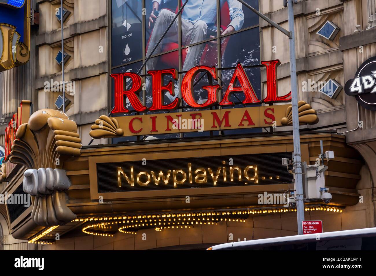The Regal Cinemas in Times Square in New York are seen on Sunday, January  5, 2020. Box office gross for 2019 was $ biliion, less than 2018 at  $ billion, despite the