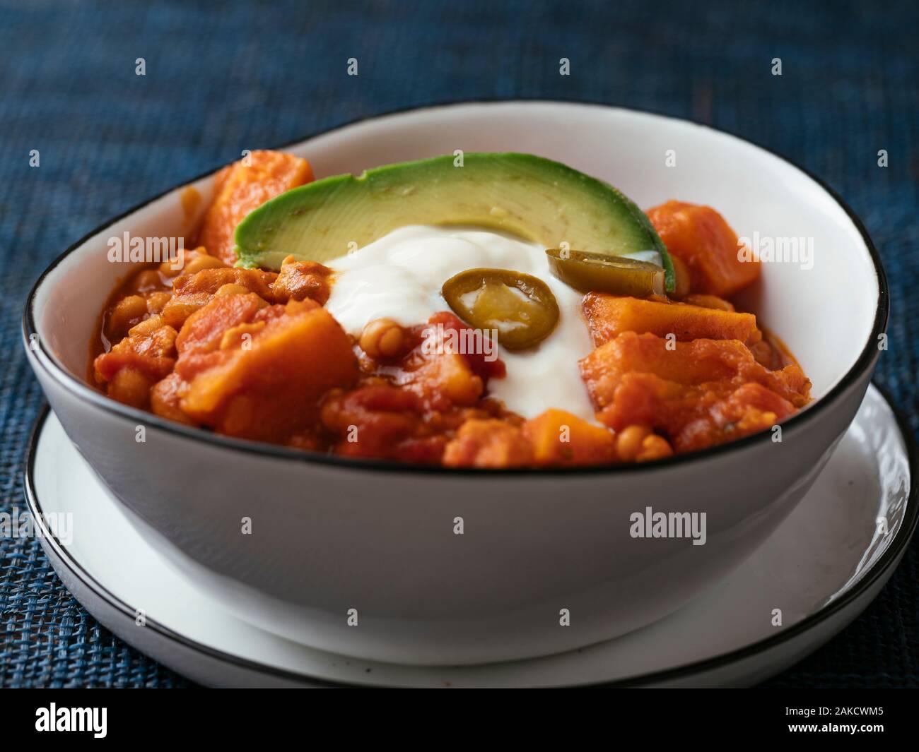 Winter Squash Chili with TVP (Vegan) Stock Photo