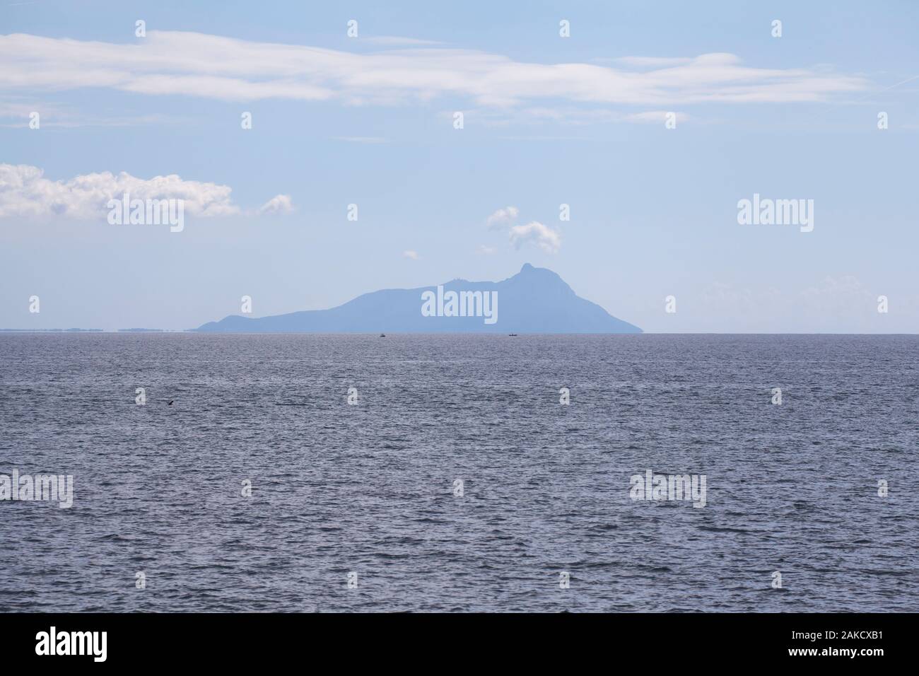 Monte Circeo silhouette seascape (Circeo Mountain, Latina, Italy Stock ...