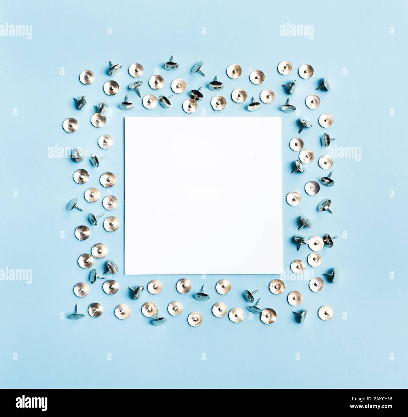 Frame on blue background. Stock Photo