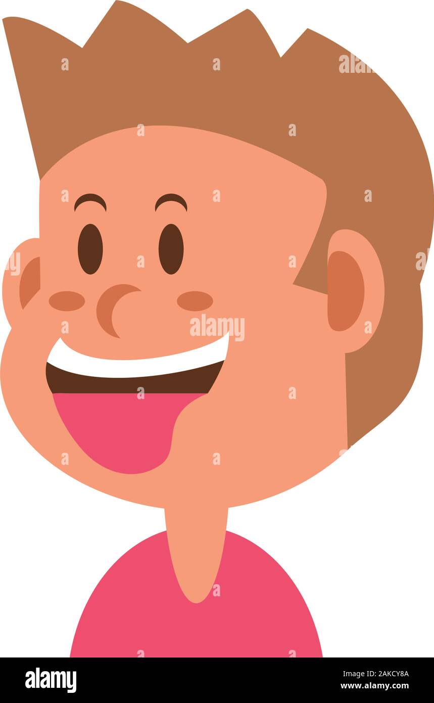 boy cartoon with brown hair design, Kid childhood little people lifestyle casual person cheerful
