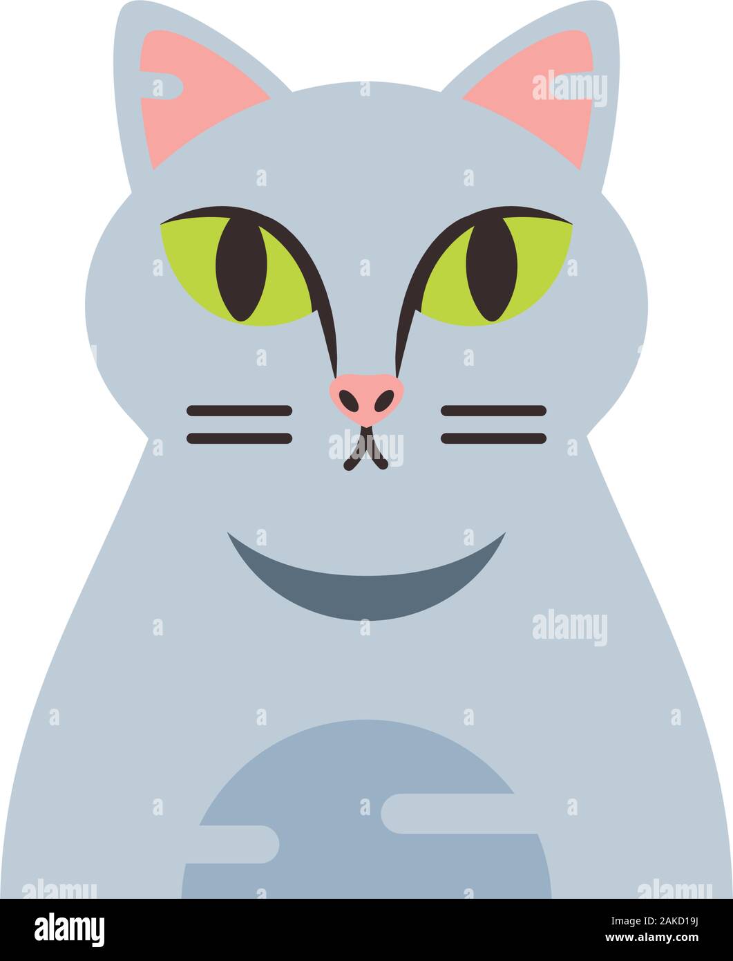 Cute grey cat cartoon design, Animal pet kitten domestic feline kitty ...