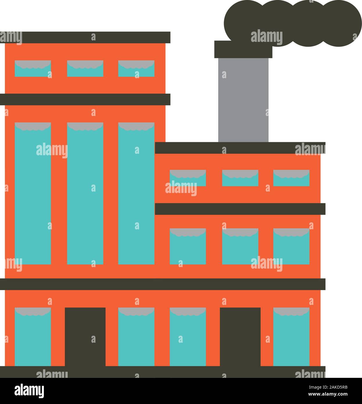 Industrial factory and smoke design, Pollution environment dirty danger