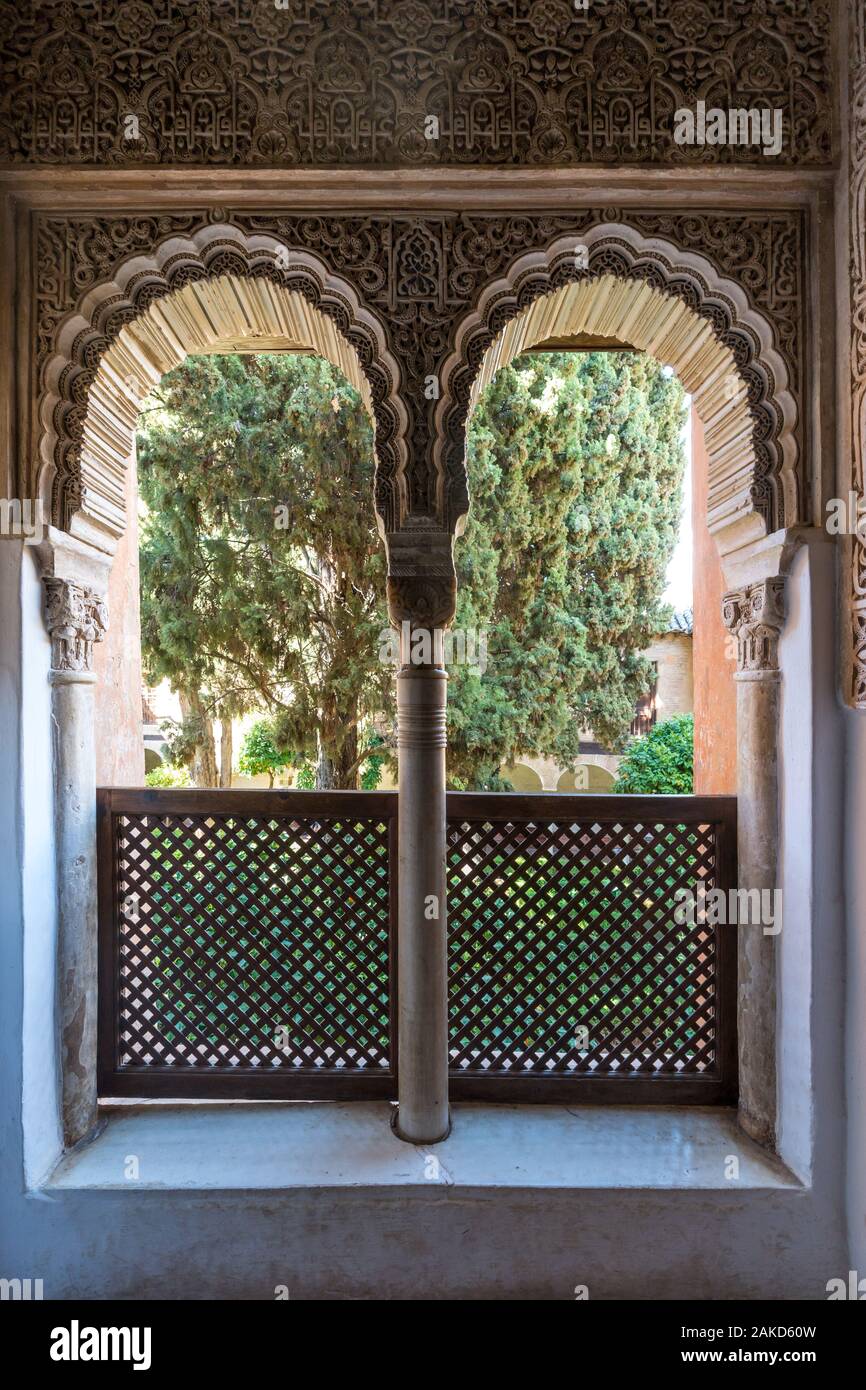 Arabic style architecture, building and art design in Alhambra Stock ...