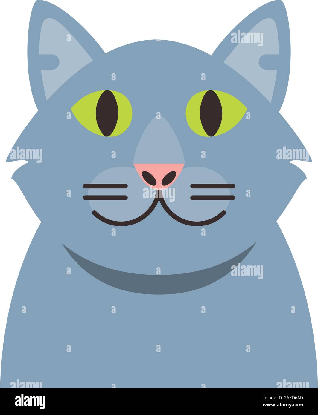 Cute grey cat cartoon design, Animal pet kitten domestic feline kitty ...