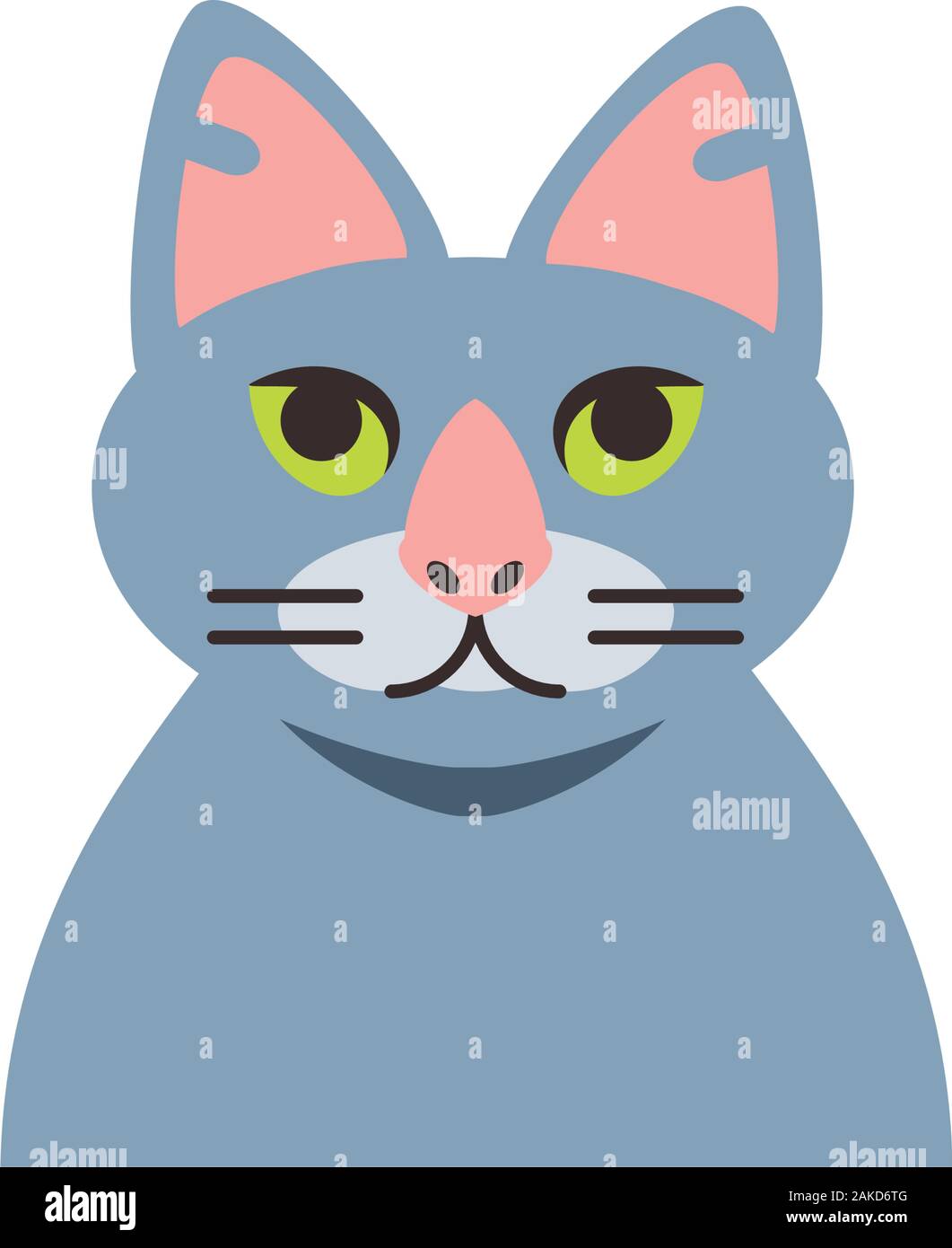 Cute grey cat cartoon design, Animal pet kitten domestic feline kitty ...